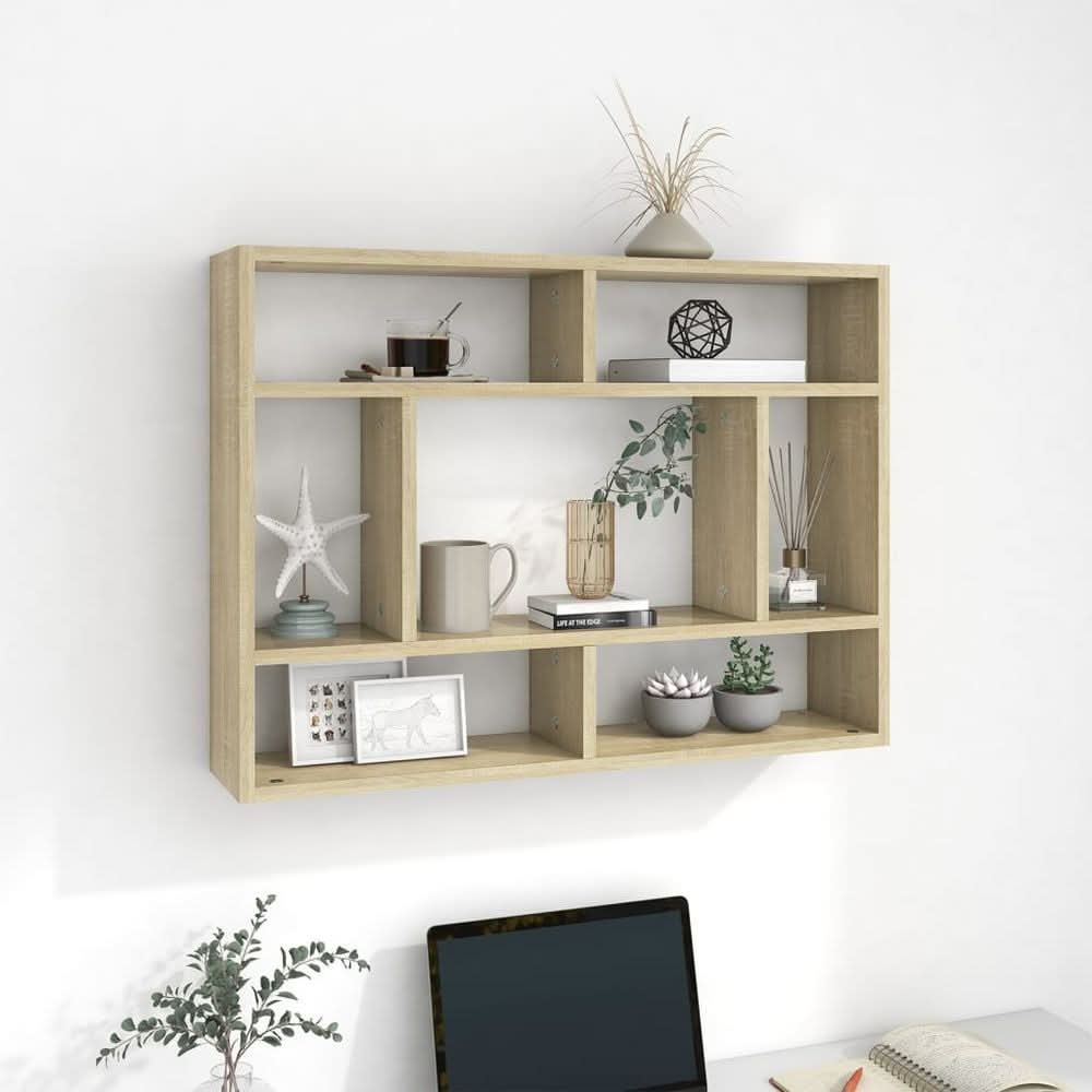 Wall Shelf Smoked Oak 75x16x55 cm Engineered Wood