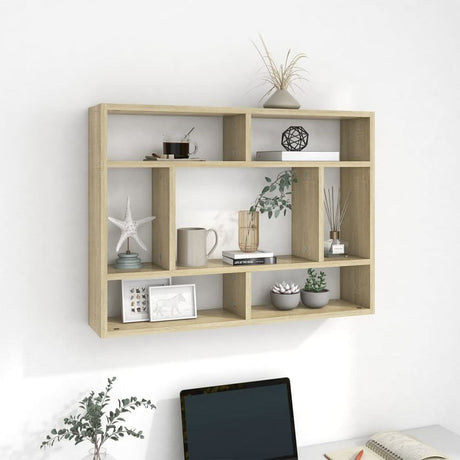 Wall Shelf Smoked Oak 75x16x55 cm Engineered Wood