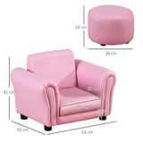 Kids Sofa Children Chair Seat Armchair W/Footstool Playroom Bedroom Pink