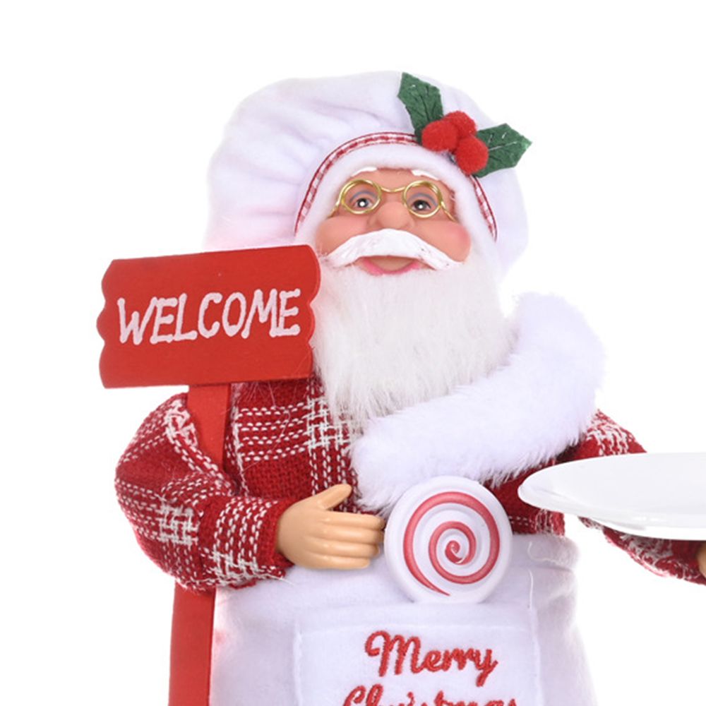 2024 Christmas Santa Claus Toy With Gift Bag Stand Santa Claus Decor Resin Mini Holding Presents Home Navidad Party Ornaments