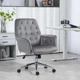 Vinsetto Swivel Computer Chair w/ Arm Modern Style Tufted Home Office Dark Grey