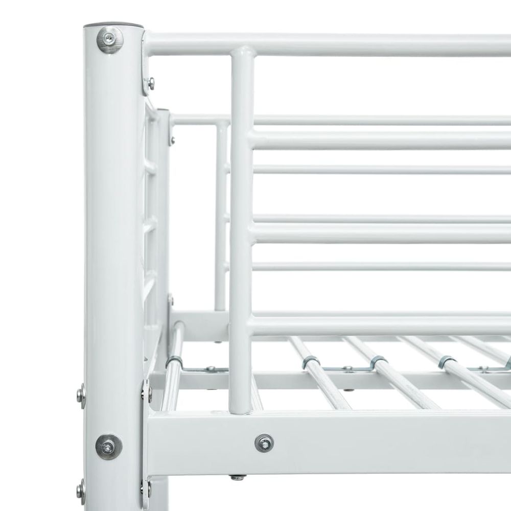 Bunk Bed Frame White Metal 140x200 cm/90x200 cm