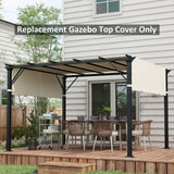 2Pcs Pergola Replacement Canopy, 4.9 x 1.2m, UV Protection, White Fabric only, no frame included