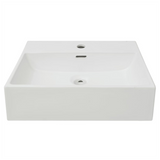 Basin with Faucet Hole Ceramic White 51.5x38.5x15 cm