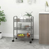 3 - 5 Tier Kitchen Trolley Black, White & Grey 46x26x64 cm to 46 x 26 x 105 cm Iron