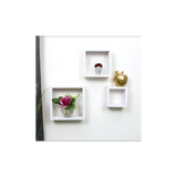 Set of 3 Cube White Floating Wall Shelf - CHELF