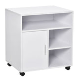 Multi-Storage Printer Unit Office Organisation w/ 5 Compartments White