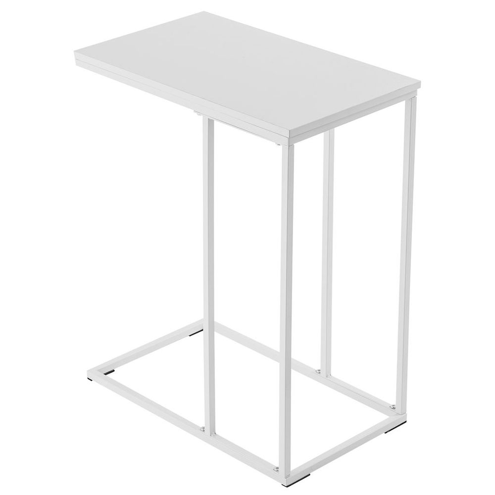 48*28*58cm C Type Single Layer MDF Iron Rectangle White Triamine Side Table White Spray