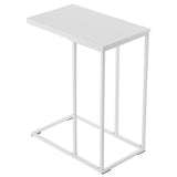 48*28*58cm C Type Single Layer MDF Iron Rectangle White Triamine Side Table White Spray