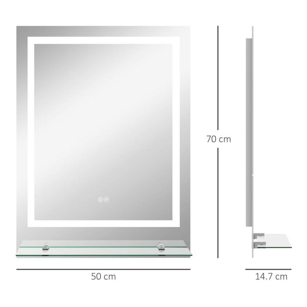 Dimmable Bathroom Mirror with LED Lights, 3 Colours, Defogging Film