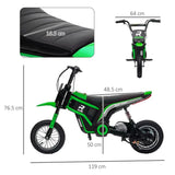 24V Kids Electric Motorbike with Twist Grip Throttle, Music, Horn - Green