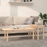 2 Piece Coffee Table Set Solid Wood Pine