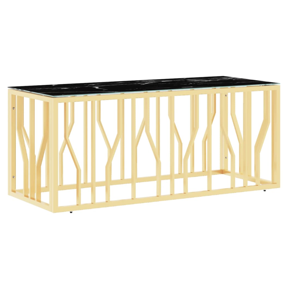 Coffee Table Gold 110x45x45 cm Stainless Steel and Glass