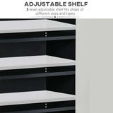 Modern Shoe Cupboard for Hallway with Open Compartment and Adjustable Shelves