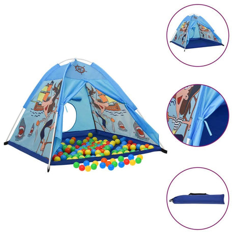 Children Play Tent with 250 Balls Blue 120x120x90 cm