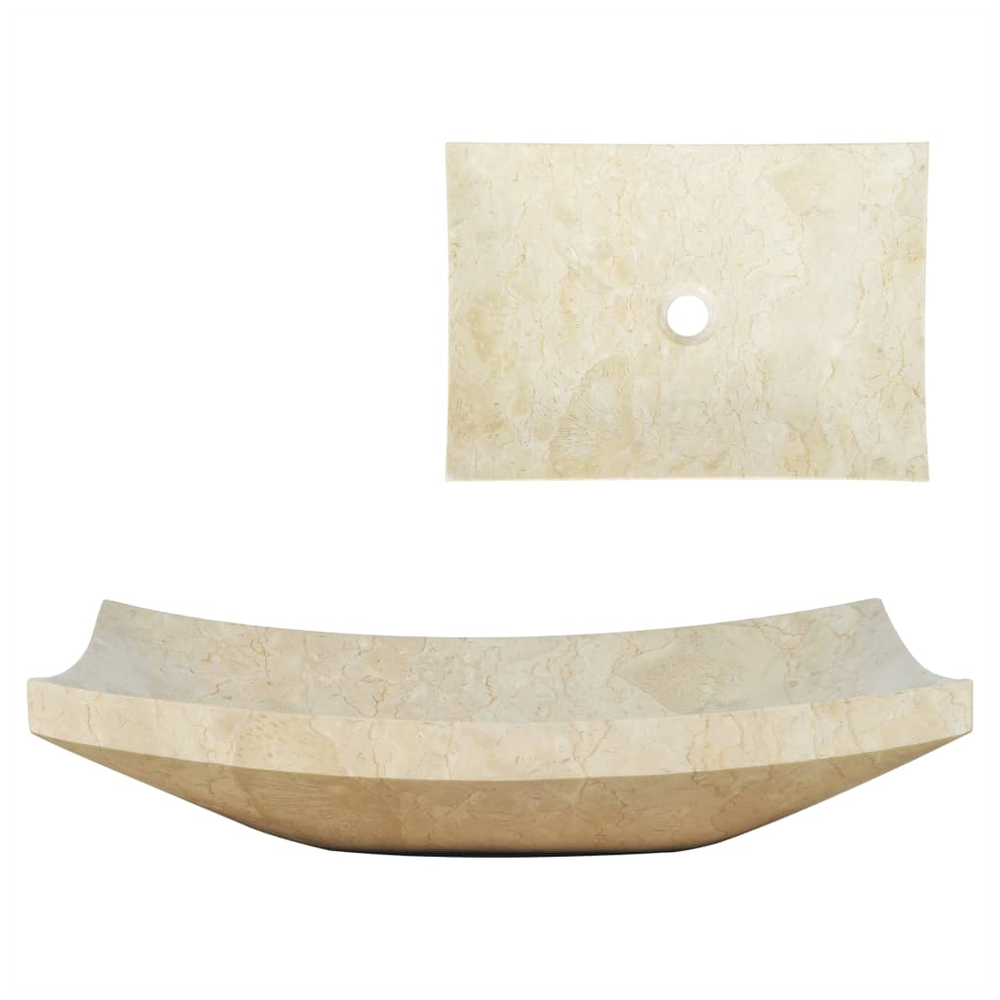 Sink 50x35x12 cm Marble Cream