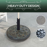 27kg Garden Parasol Base w/ Wheels Concrete Umbrella Stand Bronze Tone