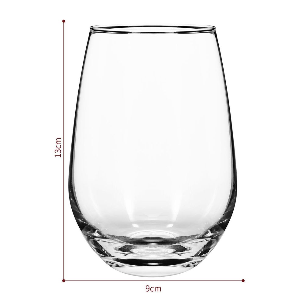 Set of 6 Traditional Crescent Highball Glass Tumblers - 510ml (17.2oz) Highball Glasses