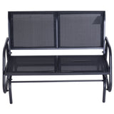 Outdoor Textilene Double Swing Bench-Black