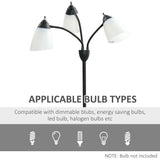 Arc Tree Floor Lamp 3 Adjustable Rotating Lights, with Steel Frame, 155cm, Black