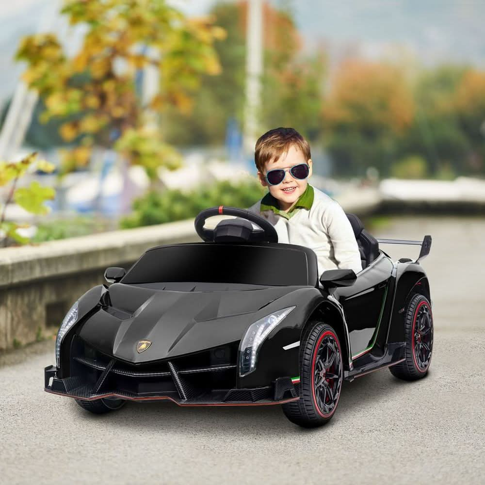 Lamborghini Veneno Licensed Electric Ride-on Car with Remote- Black