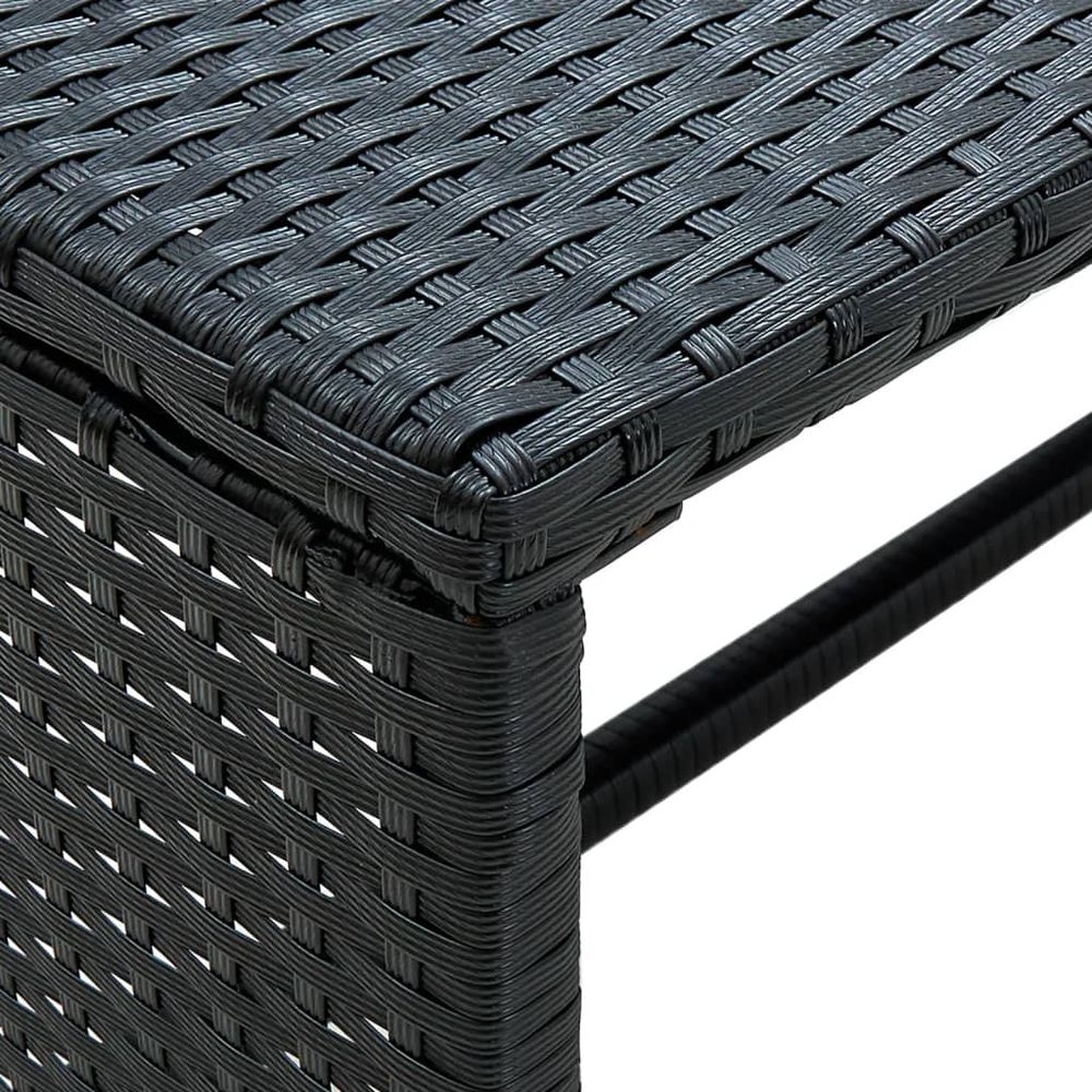 Coffee Table Black 70x40x38 cm Poly Rattan