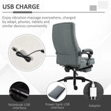 Massage Office Chair with 2-Point Vibration Pillow USB Power 360� Swivel Wheels