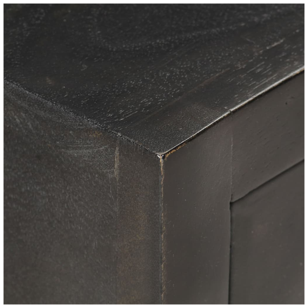 Bedside Cabinet Black and Gold 40x30x50 cm Solid Mango Wood