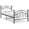 Bed Frame Black Metal 90x200 cm