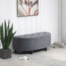 Semi-Circle Storage Ottoman Bench Tufted Upholstered Accent Footrest