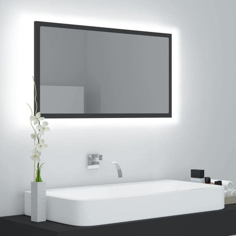 LED Bathroom Mirror White 80x8.5x37 cm Acrylic