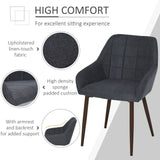 HOMCOM 2 Pieces Dining Chair with Sponge Padding Metal Leg for Home Office