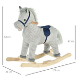 Children's Rocking Horse Ride-On Sound Wood Base Handlebars