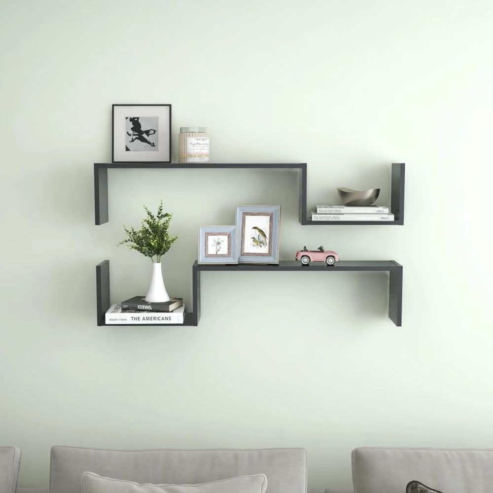 Wall Shelves 2 pcs Smoked Oak 100x15x20 cm Engineered Wood