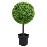 Artificial Boxwood Plant with Pot Ball Shaped Green 71 cm