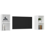 Wall-mounted TV Cabinets 2 pcs White Engineered Wood