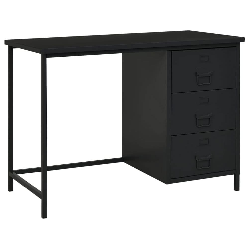 Industrial Desk with Drawers Black 105x52x75 cm Steel