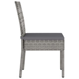 Garden Dining Chairs 4 pcs Poly Rattan Grey