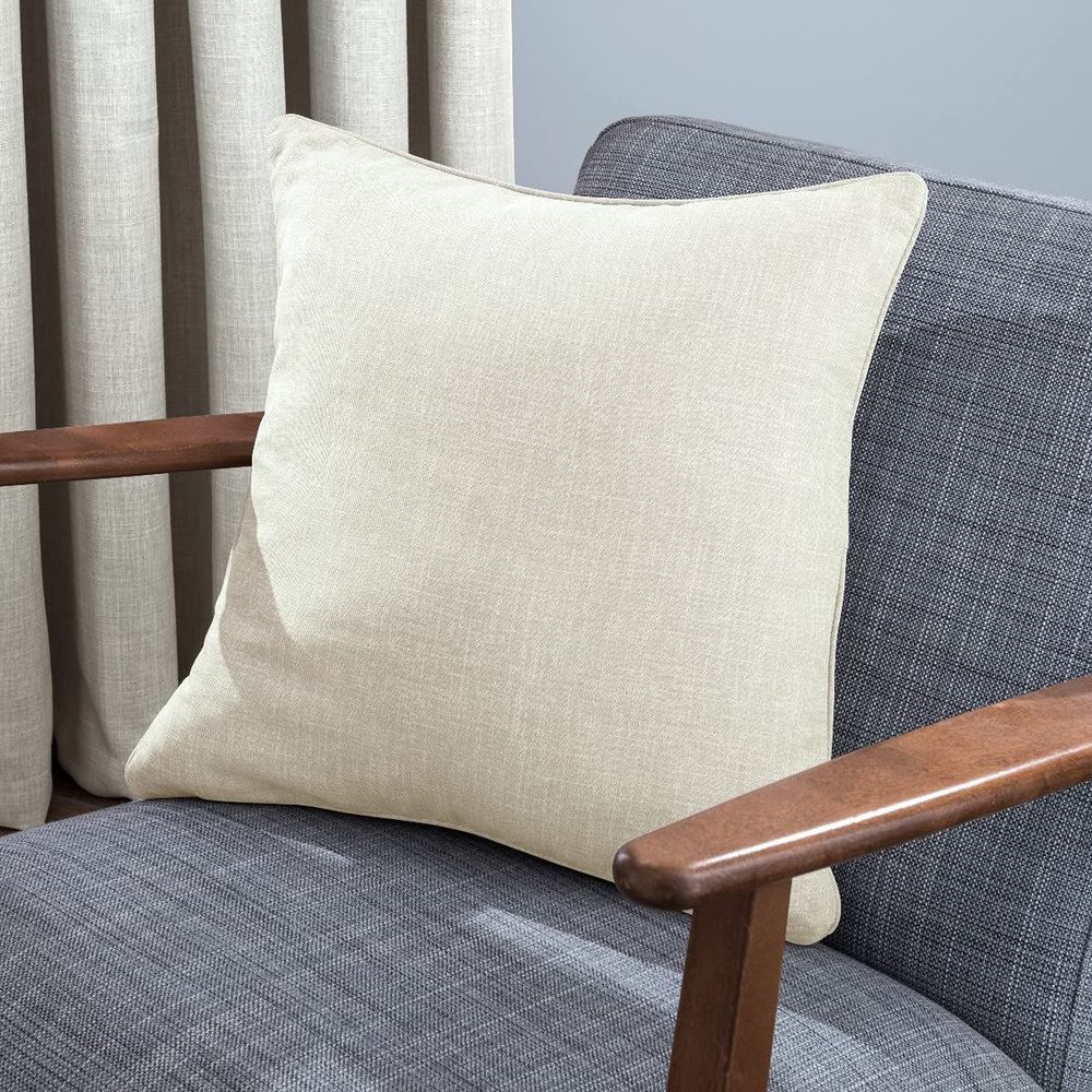 LINEN LOOK CUSHION CREAM 45CM