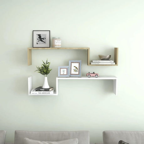 Wall Shelves 2 pcs Smoked Oak 100x15x20 cm Engineered Wood