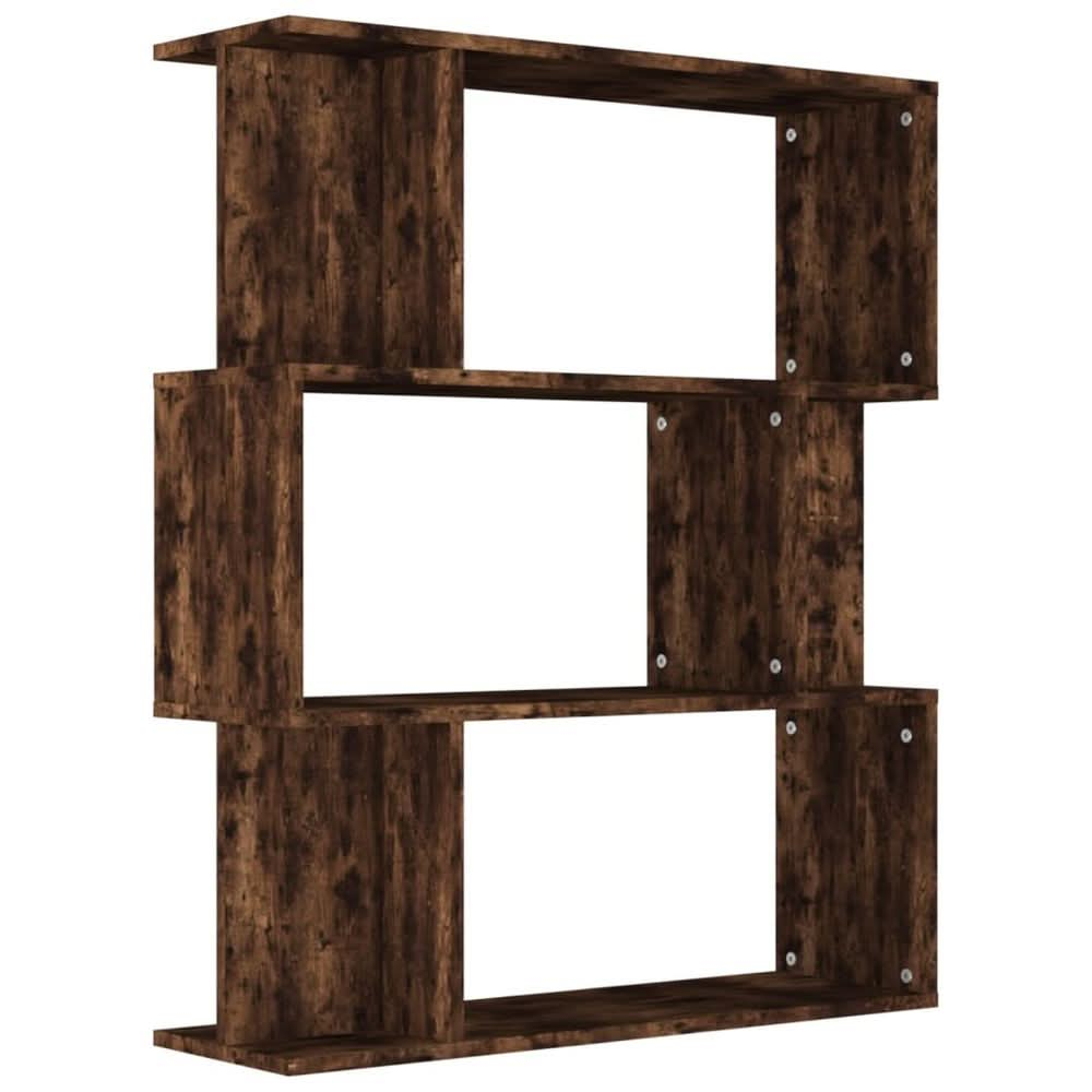 Book Cabinet/Room Divider Smoked Oak 80x24x96cm Engineered Wood