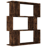 Book Cabinet/Room Divider Smoked Oak 80x24x96cm Engineered Wood