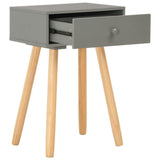 Bedside Tables 2 pcs Grey Solid Pinewood