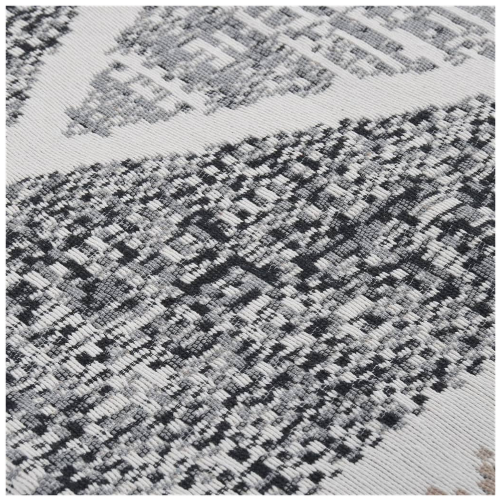 Rug Black and Grey 100x300 cm Cotton