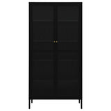 Display Cabinet Black 90x40x180 cm Steel and Tempered Glass