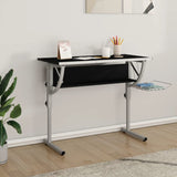 Craft Desk White&Grey 110x53x(58-87) cm Engineered Wood&Steel