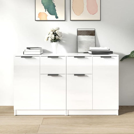 Sideboards 2 pcs White 60x30x70 cm Engineered Wood