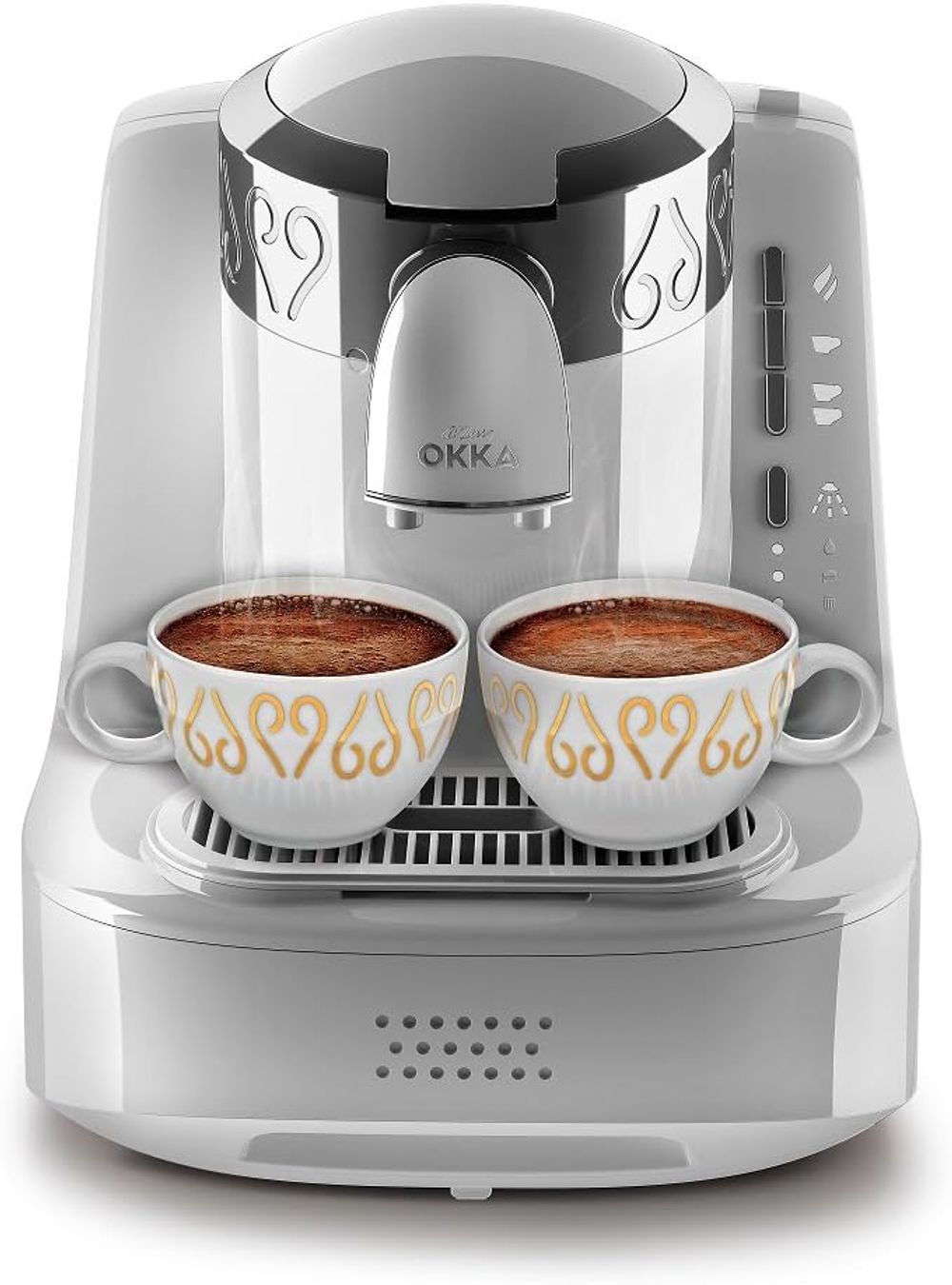 OKKA AUTOMATIC TURKISH COFFEE MACHINE - WHITE/CHROME