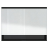 Bathroom Mirror Cabinet 80x15x60 cm MDF Shining Black