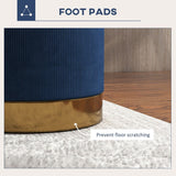 Modern Round Footstool, Fabric Upholstered Foot Rest